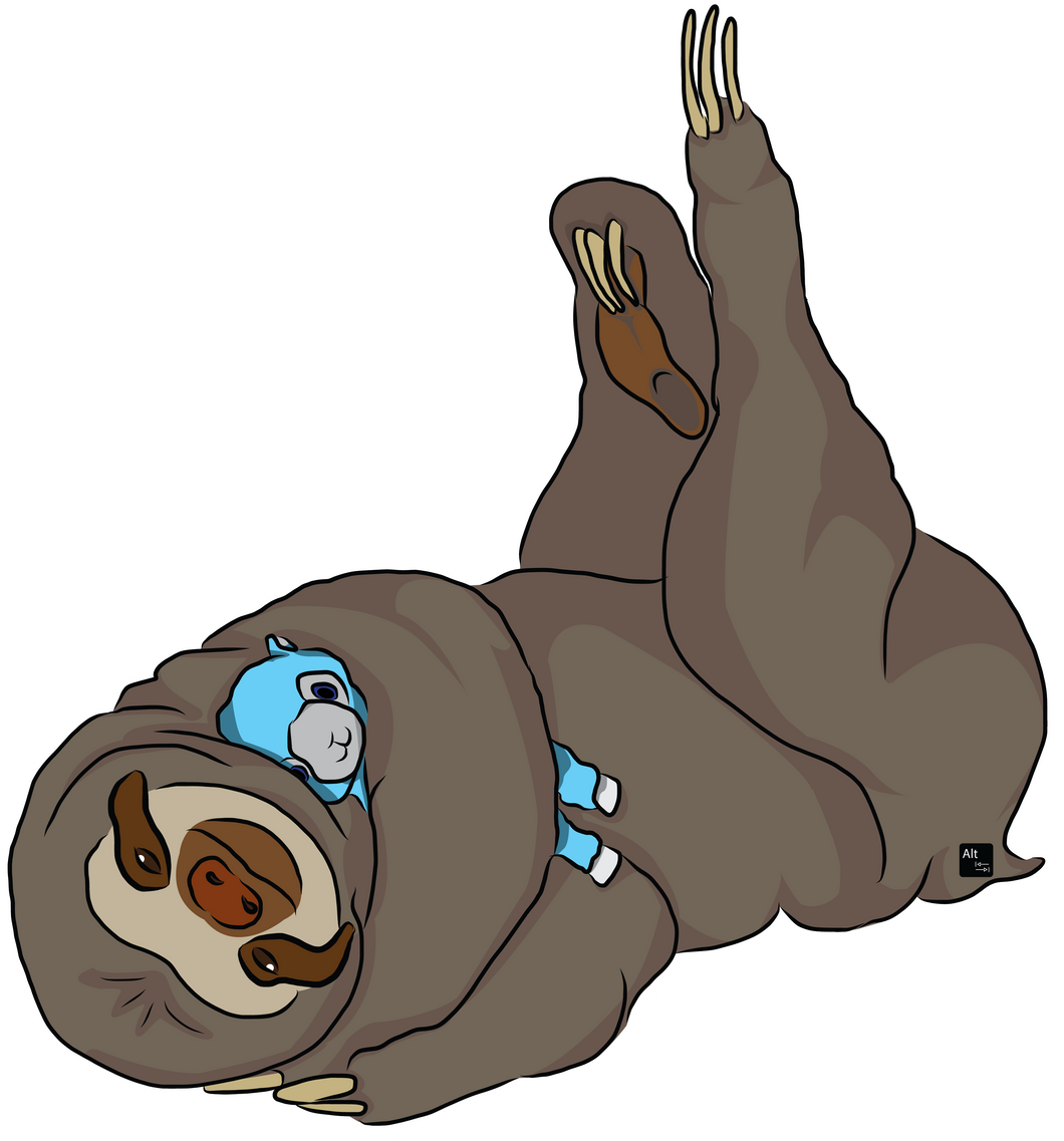 Sleepy Sloth with Llama Sticker