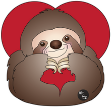 Load image into Gallery viewer, Hand Heart Sloth Sticker