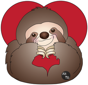 Hand Heart Sloth Sticker