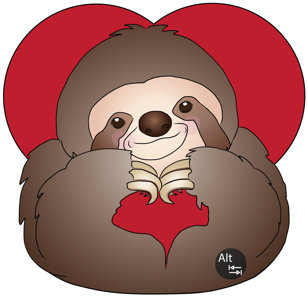 Hand Heart Sloth Sticker