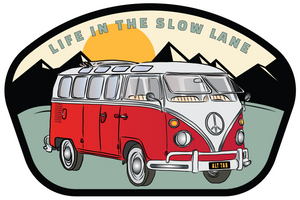 VW Samba Life in Slow Lane Sticker