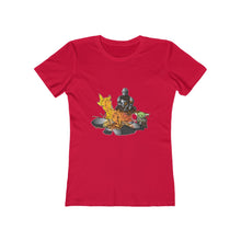 Load image into Gallery viewer, Baby Yoda and Daddy Mando Camping Adventure Women&#39;s The Boyfriend Tee