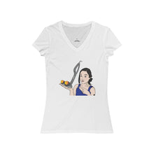 Load image into Gallery viewer, Kim&#39;s Convenience Janet Massagee Kigae Women&#39;s Jersey Short Sleeve V-Neck Tee