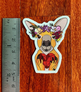Kangaroo Heart Sticker