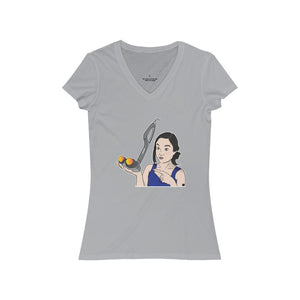 Kim's Convenience Janet Massagee Kigae Women's Jersey Short Sleeve V-Neck Tee