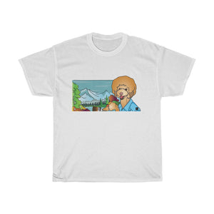 Bob Ross Poodle Painter Unisex Heavy Cotton Gildan Tee