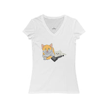 Load image into Gallery viewer, Annoyed Cat Clone Women&#39;s Jersey Short Sleeve V-Neck Tee