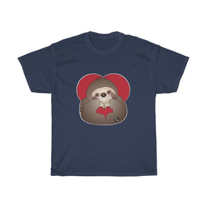 Hand Heart Sloth Unisex Heavy Cotton Gildan Tee