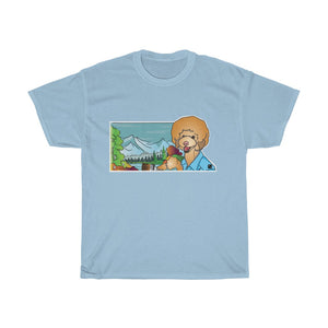 Bob Ross Poodle Painter Unisex Heavy Cotton Gildan Tee