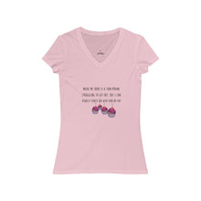 Load image into Gallery viewer, Thin Cupcake Women&#39;s Jersey Short Sleeve V-Neck Tee