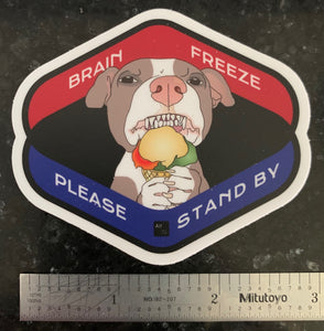 Brain Freeze Pittie Sticker