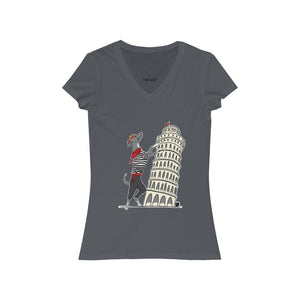 Italian Greyhound Tourist Women's Jersey Short Sleeve V-Neck Tee