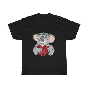 Koala with Eucalyptus Crown Unisex Heavy Cotton Gildan Tee