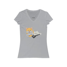 Load image into Gallery viewer, Annoyed Cat Clone Women&#39;s Jersey Short Sleeve V-Neck Tee