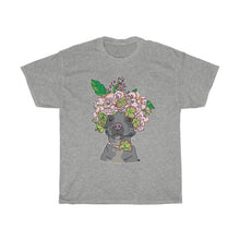 Load image into Gallery viewer, Pretty Pittie with Flower Crown Unisex Heavy Cotton Gildan Tee