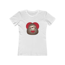 Load image into Gallery viewer, Hand Heart Sloth Women&#39;s The Boyfriend Tee
