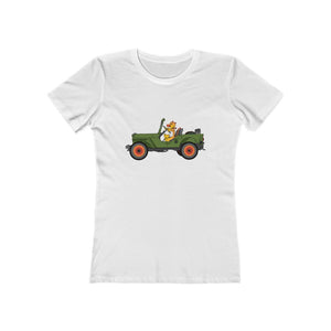 Eugene Jeep in a Jeep Women's The Boyfriend Tee