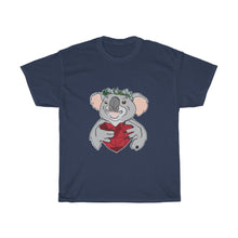 Load image into Gallery viewer, Koala with Eucalyptus Crown Unisex Heavy Cotton Gildan Tee