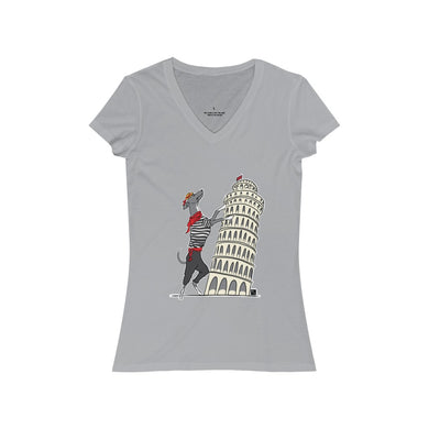 Italian Greyhound Tourist Women's Jersey Short Sleeve V-Neck Tee