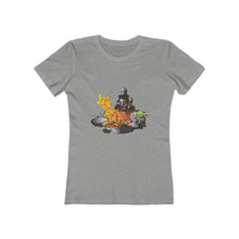 Load image into Gallery viewer, Baby Yoda and Daddy Mando Camping Adventure Women&#39;s The Boyfriend Tee