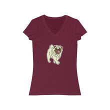 Load image into Gallery viewer, Pug Dog Women's Jersey Short Sleeve V-Neck Tee