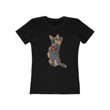 Load image into Gallery viewer, Lefty Cattle Dog High Five Women&#39;s The Boyfriend Tee