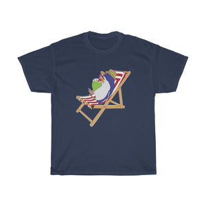 Blue Penguin Vacation Unisex Heavy Cotton Gildan Tee