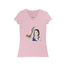 Load image into Gallery viewer, Kim&#39;s Convenience Janet Massagee Kigae Women&#39;s Jersey Short Sleeve V-Neck Tee