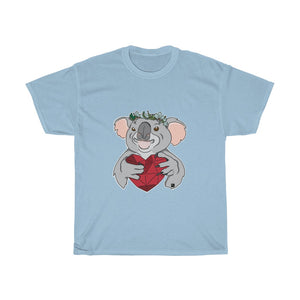 Koala with Eucalyptus Crown Unisex Heavy Cotton Gildan Tee