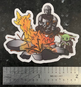 Daddy and Baby Camping Adventure Sticker