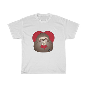 Hand Heart Sloth Unisex Heavy Cotton Gildan Tee