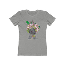 Load image into Gallery viewer, Pretty Pittie with Flower Crown Women&#39;s The Boyfriend Tee