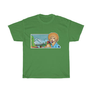 Bob Ross Poodle Painter Unisex Heavy Cotton Gildan Tee