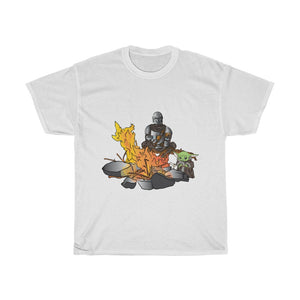 Baby Yoda and Daddy Mando Camping Adventure Unisex Heavy Cotton Gildan Tee