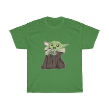 Load image into Gallery viewer, Baby Yoda with Mandalorian Skull Unisex Heavy Cotton Gildan Tee