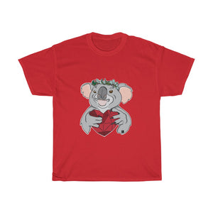 Koala with Eucalyptus Crown Unisex Heavy Cotton Gildan Tee