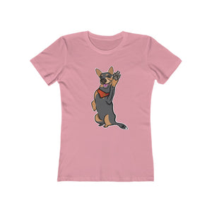 Lefty Cattle Dog High Five Women's The Boyfriend Tee