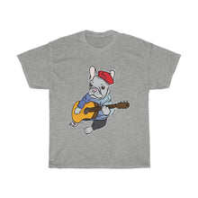 Load image into Gallery viewer, Singing French Bulldog Unisex Heavy Cotton Gildan Tee