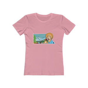 Bob Ross Poodle Painter Women's The Boyfriend Tee